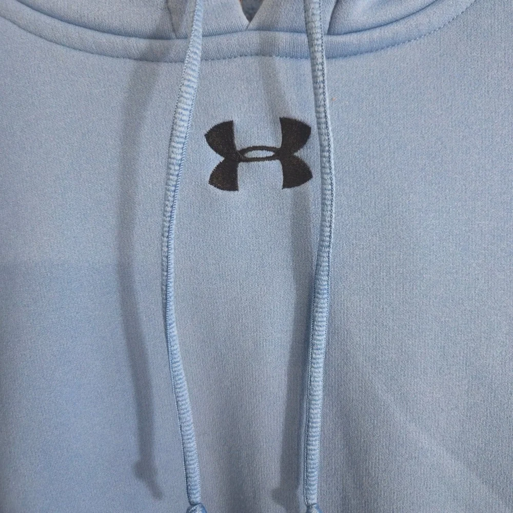 Under Armour Hoodie Men's Large Blue Fleece Pullover‎ Logo Sweatshirt Sportswear